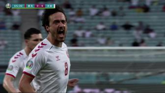 欧洲杯-德莱尼多尔贝里破门希克个人第5球 丹麦2-1捷克进四强