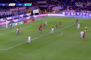 意甲-米兰0-1乌迪内斯3轮不胜距榜首6分 阿德利替补送点
