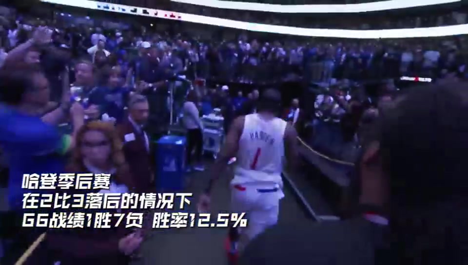 今天亲手拿下！哈登此前2-3落后生涯G6战绩1胜