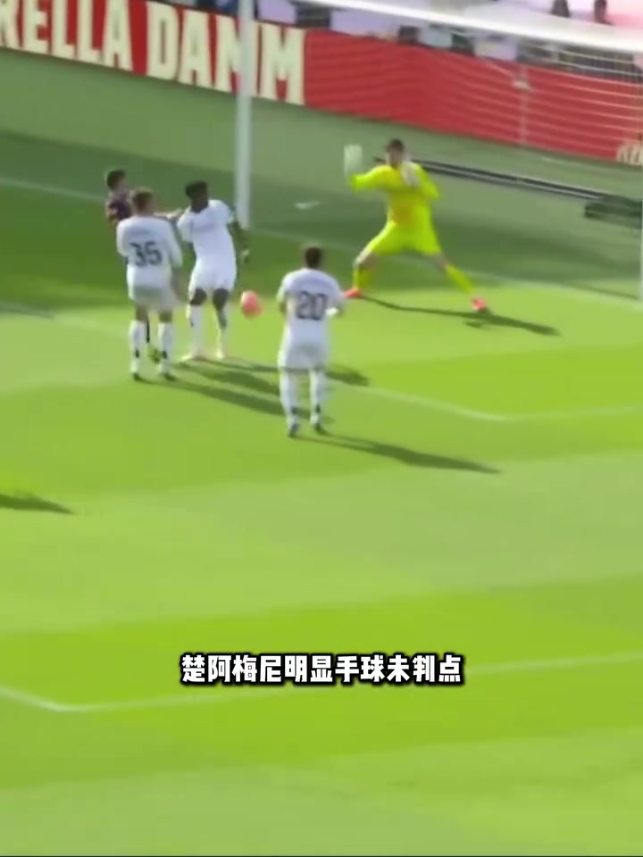 这合理吗？楚阿梅尼手球未判点！裁判语音：