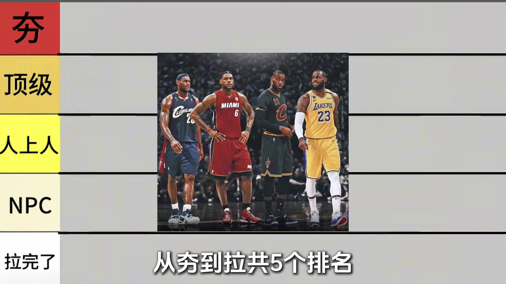 锐评詹姆斯10次总决赛表现 从夯到拉共5个排名！4次夯