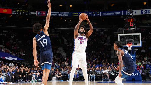 🏀季前赛-恩比德复出14+7+8 埃奇库姆26+6+5断 76人击退森林狼