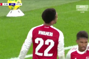 各项赛事8连胜！阿森纳2-0布莱顿晋级联赛杯8强 恩瓦内里萨卡建功