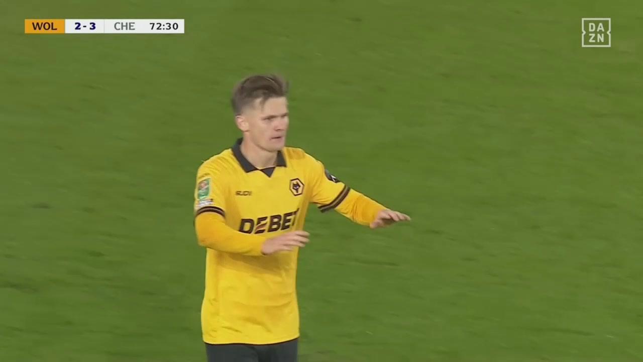 狼队再扳一球!沃尔费小角度打门得手!狼队2-3落后切尔西!