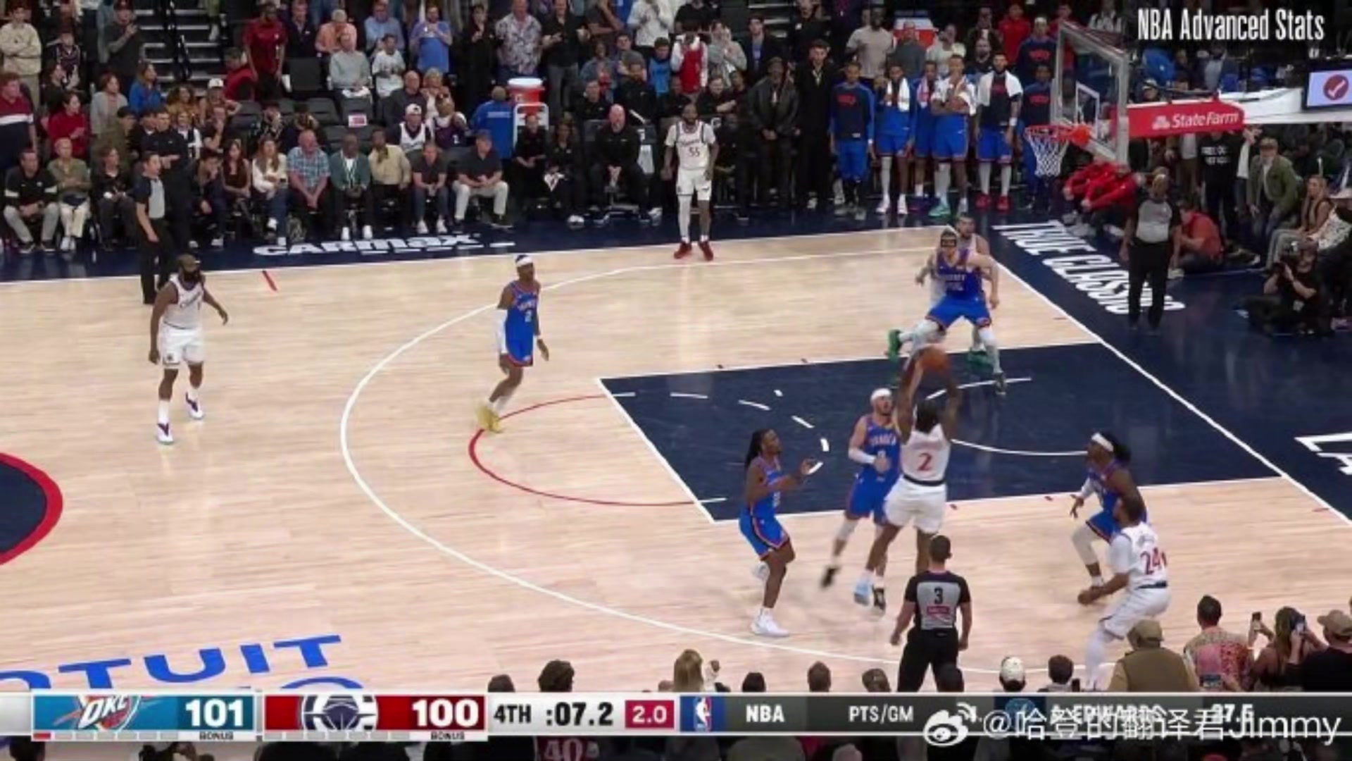 原来小卡面对包夹强行绝杀热火失败这一幕，上赛季对雷霆也曾