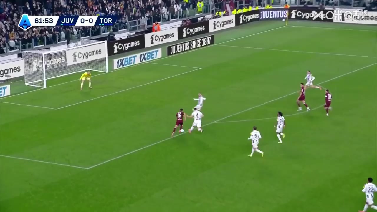 尤文逃过一劫！亚当斯杀入禁区劲射！迪格雷戈里奥神扑！