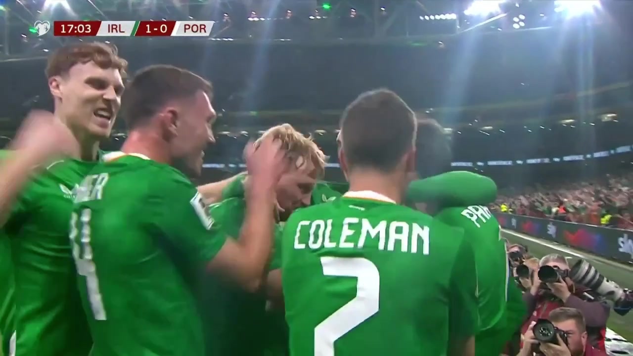葡萄牙客场落后！门将科斯塔级失误送角！爱尔兰角球头球接力