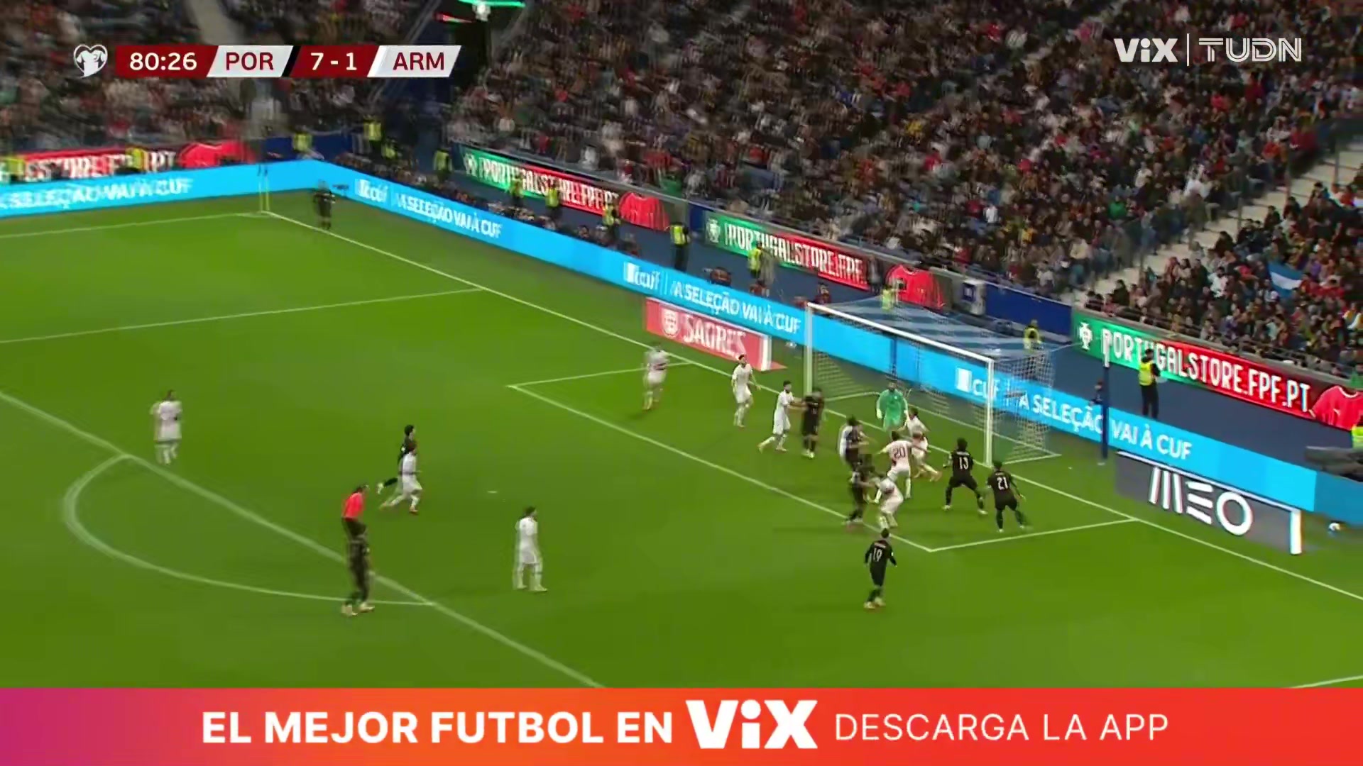 单场双帽!内维斯第81分钟戴帽,葡萄牙8-1领先亚美尼亚