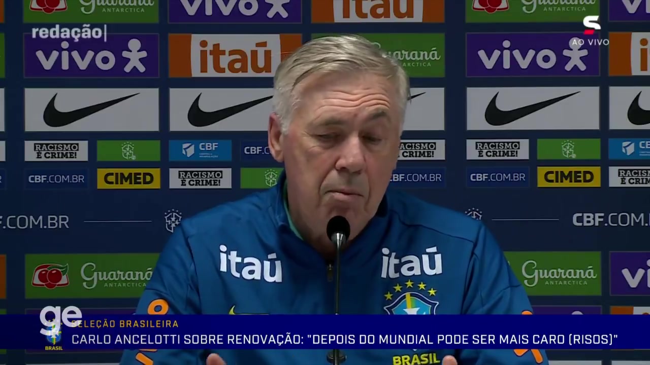 安切洛蒂：内马尔在可能入选世界杯，他有六个月时间入选最终名单