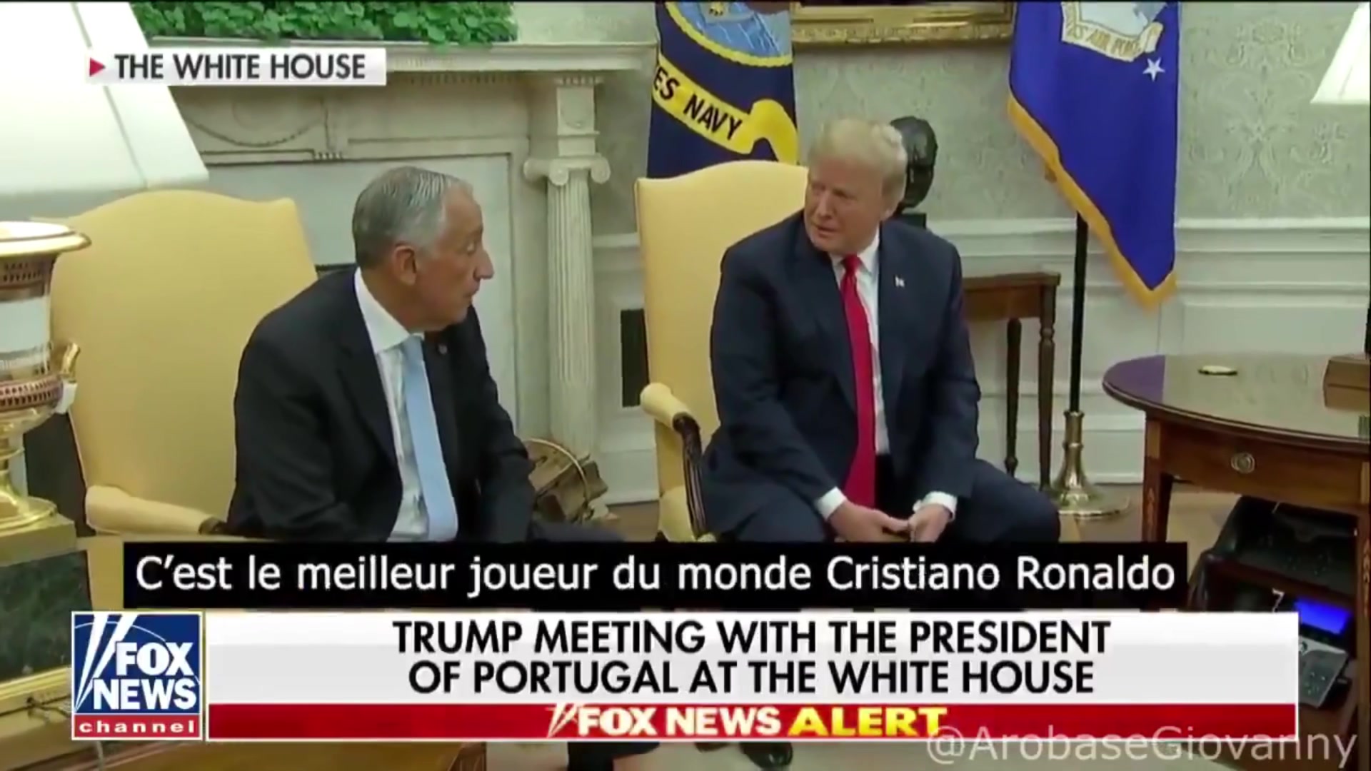 特朗普对葡萄牙总统说：C罗和你竞选总统的话，你赢不了