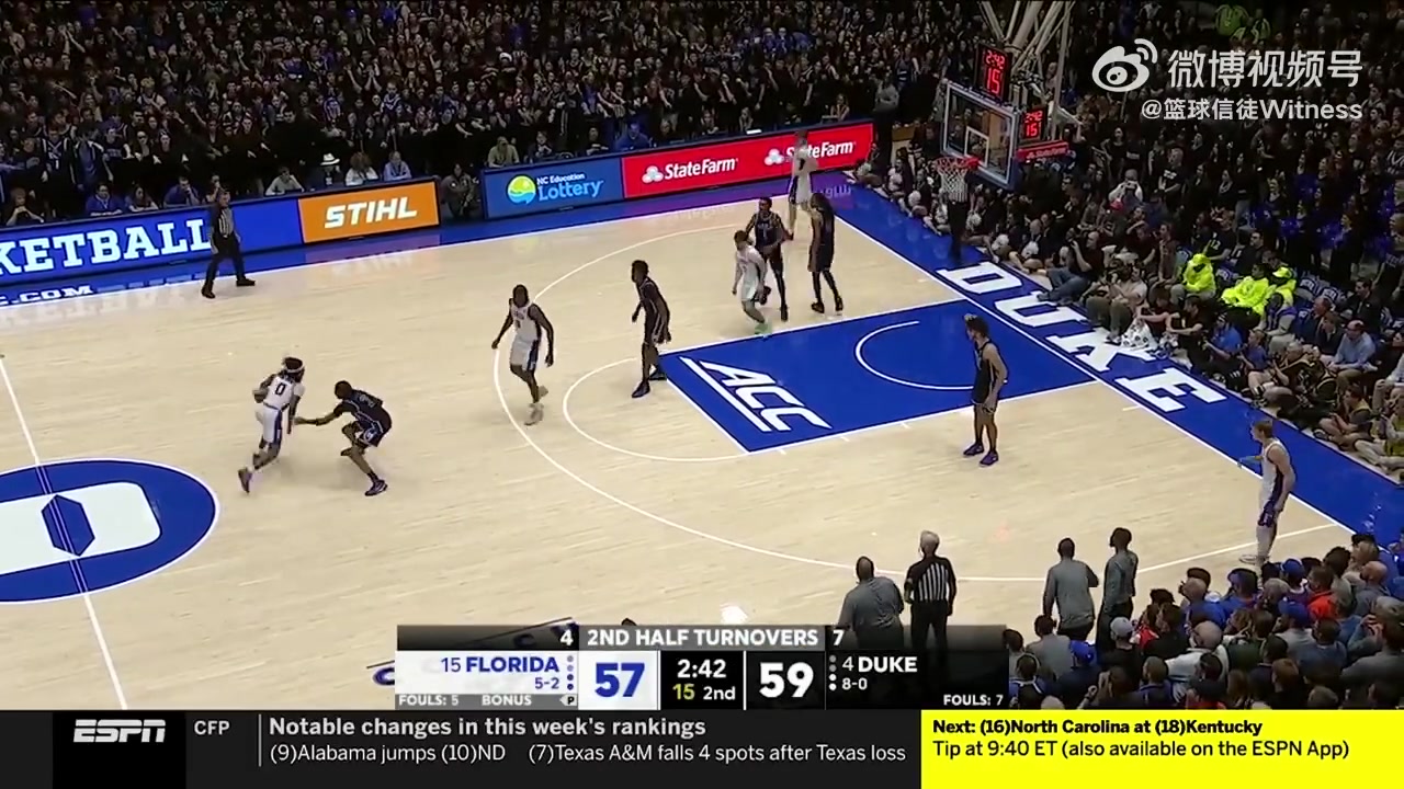 NCAA焦点战！卫冕冠军佛罗里达VS杜克，最后时刻真焦灼