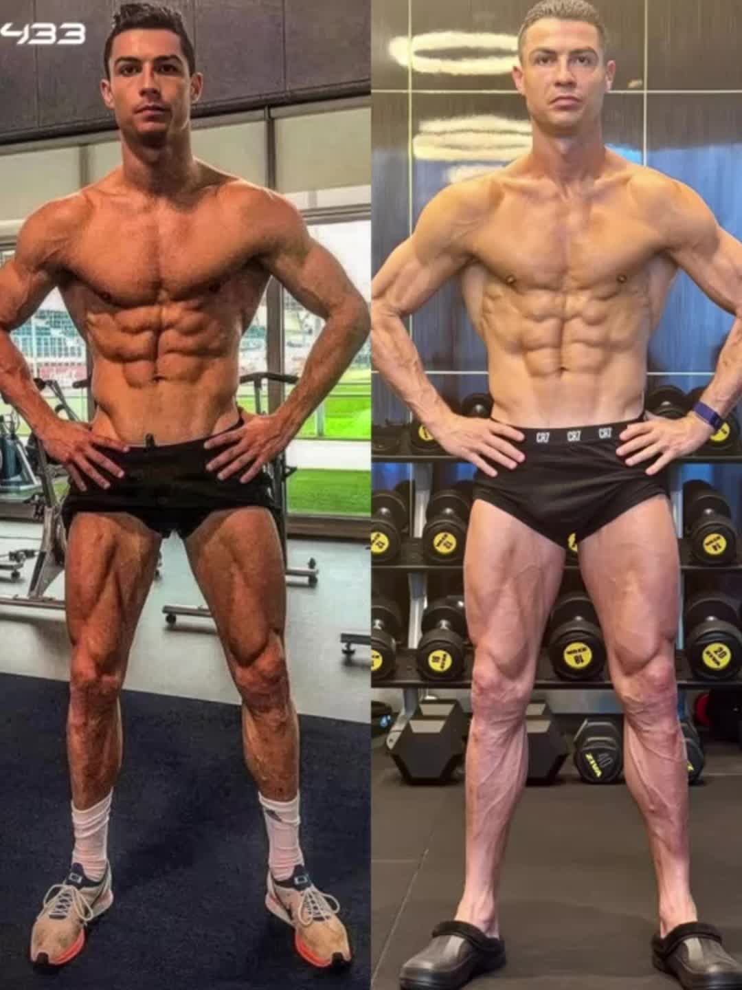 自律没得黑！C罗30岁与40岁身材对比照，没有什么变化
