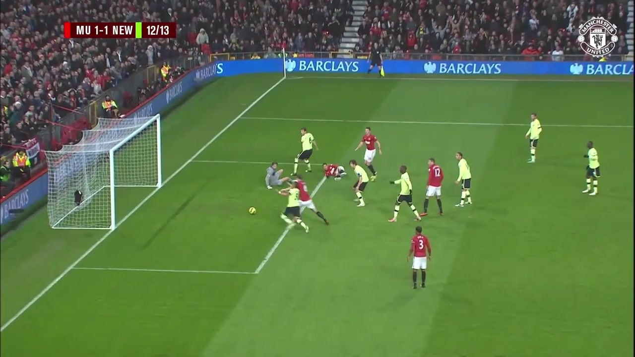 2012年曼联圣诞节比赛，小豌豆补时上演绝杀，曼联4-3逆转纽卡！