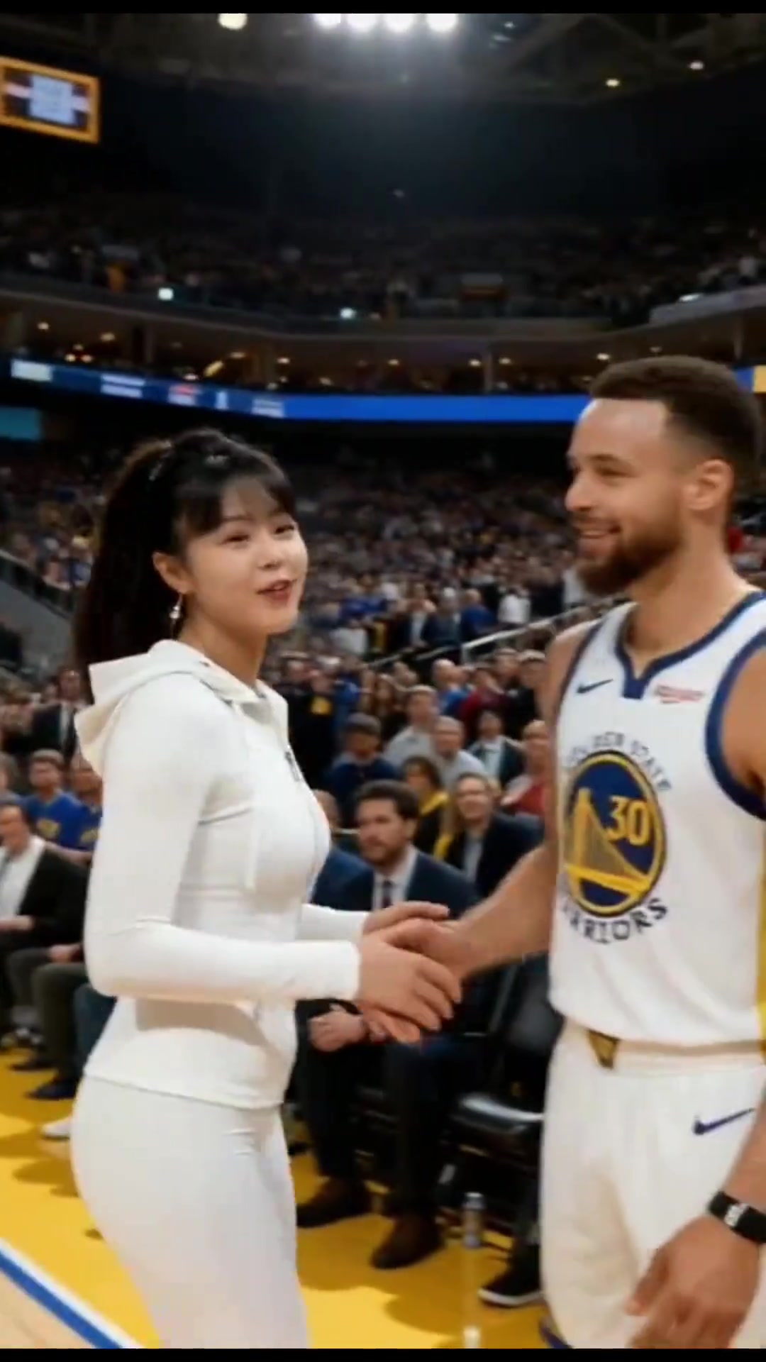 身高不匹配阿有球友AI李月汝和詹杜库登合影 1米8KD？