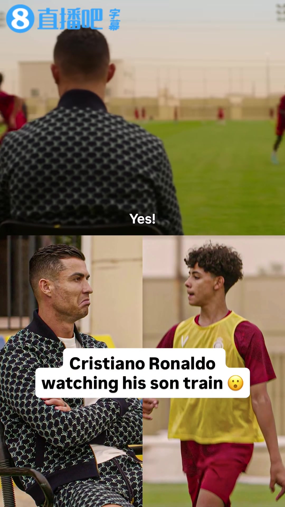 C罗现场看迷你罗训练时感叹：这孩子最乖，看能不能遗传我的拼劲