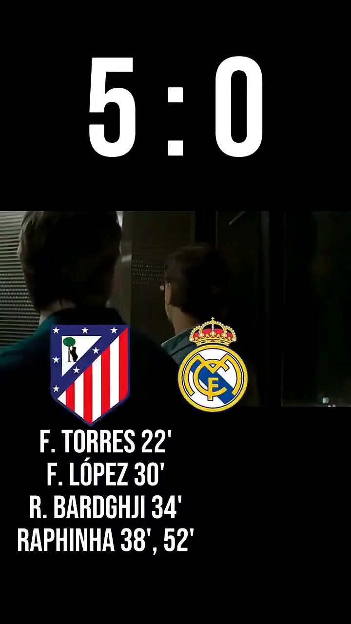 皇马和马竞目睹巴萨5-0毕巴后的反应