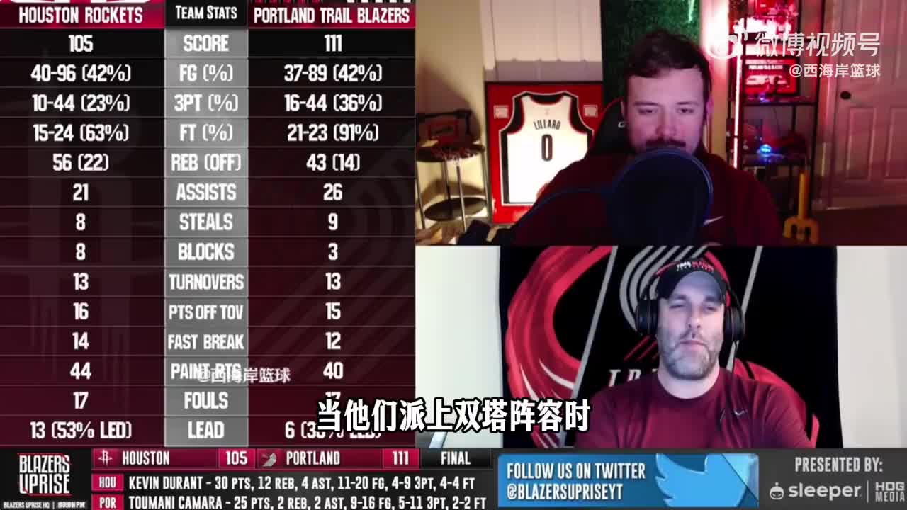 拓媒谈篮板劣势：打双塔时罗威远离篮下，瀚森篮板被抢爆了