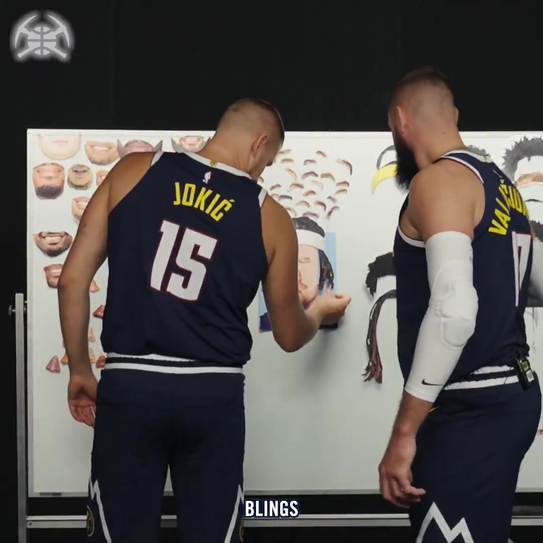 太搞了约基奇配合瓦兰给自己贴上不同队友的五官~