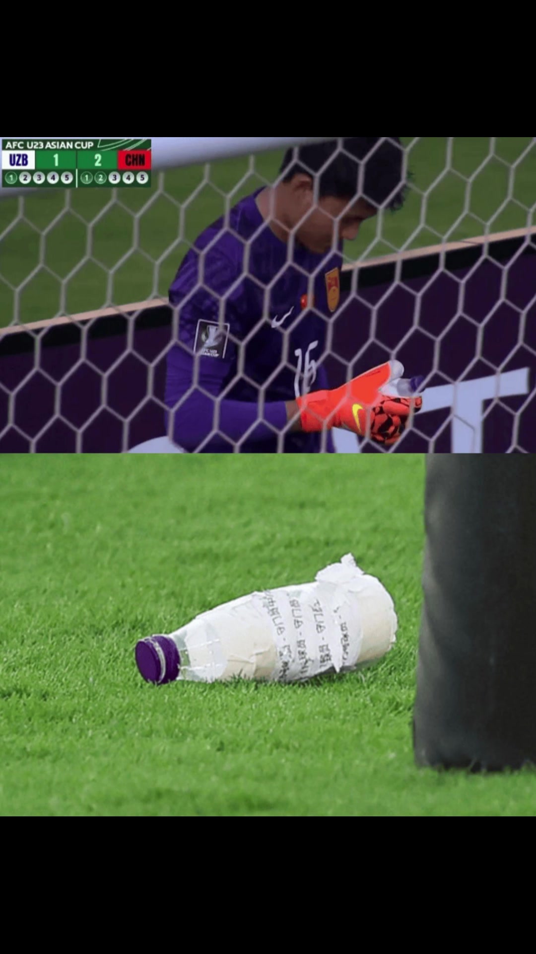 天道酬勤！李昊的水瓶小抄被拍到上面疑似写了扑救的数据~