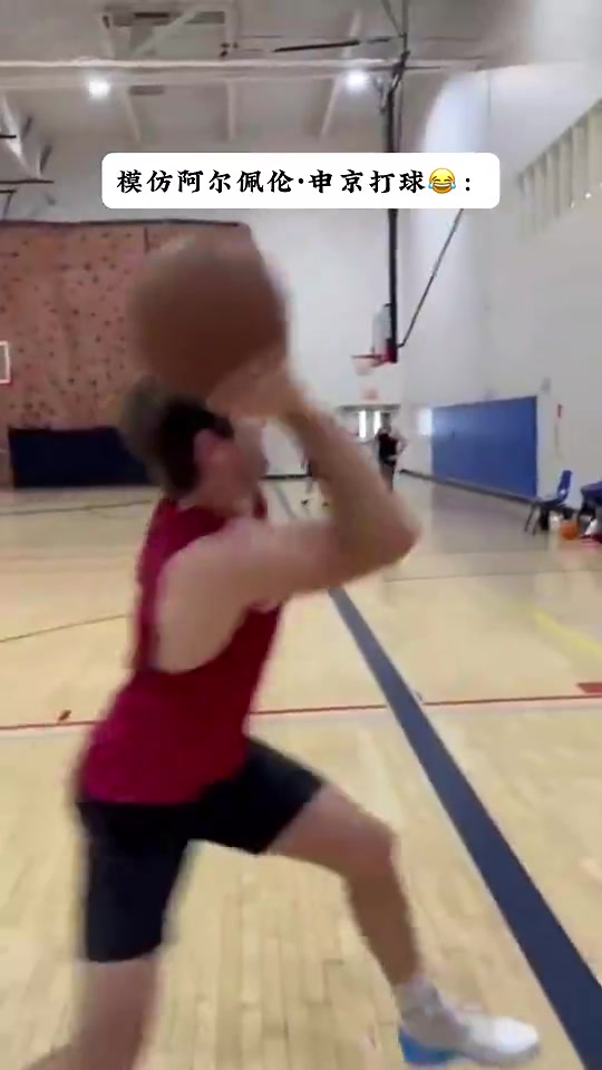 国外球迷爆笑模仿申京打球！让你模仿没让你超越