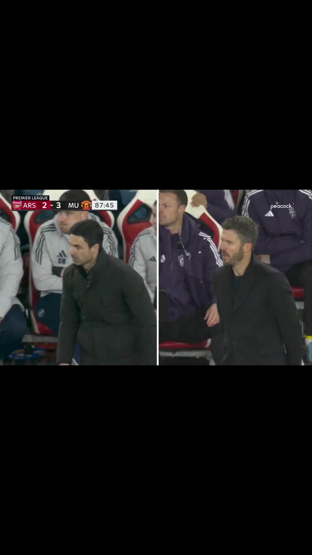 库尼亚第87分钟攻入世界波后两个主教练反应