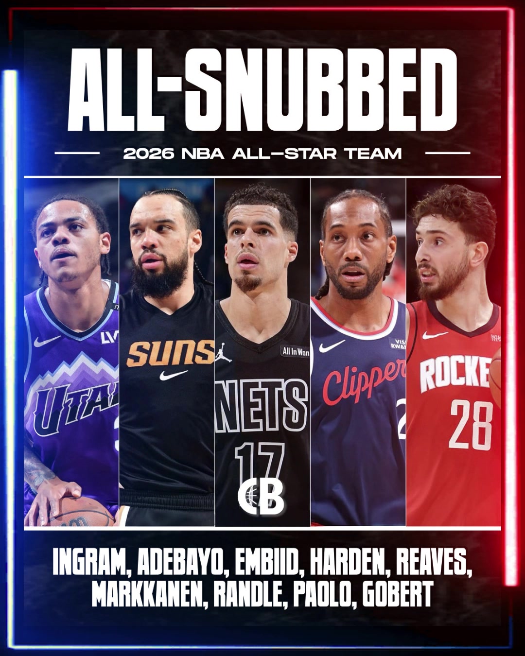 哈登、申京、小卡在列你认为谁是最大的全明星遗珠？