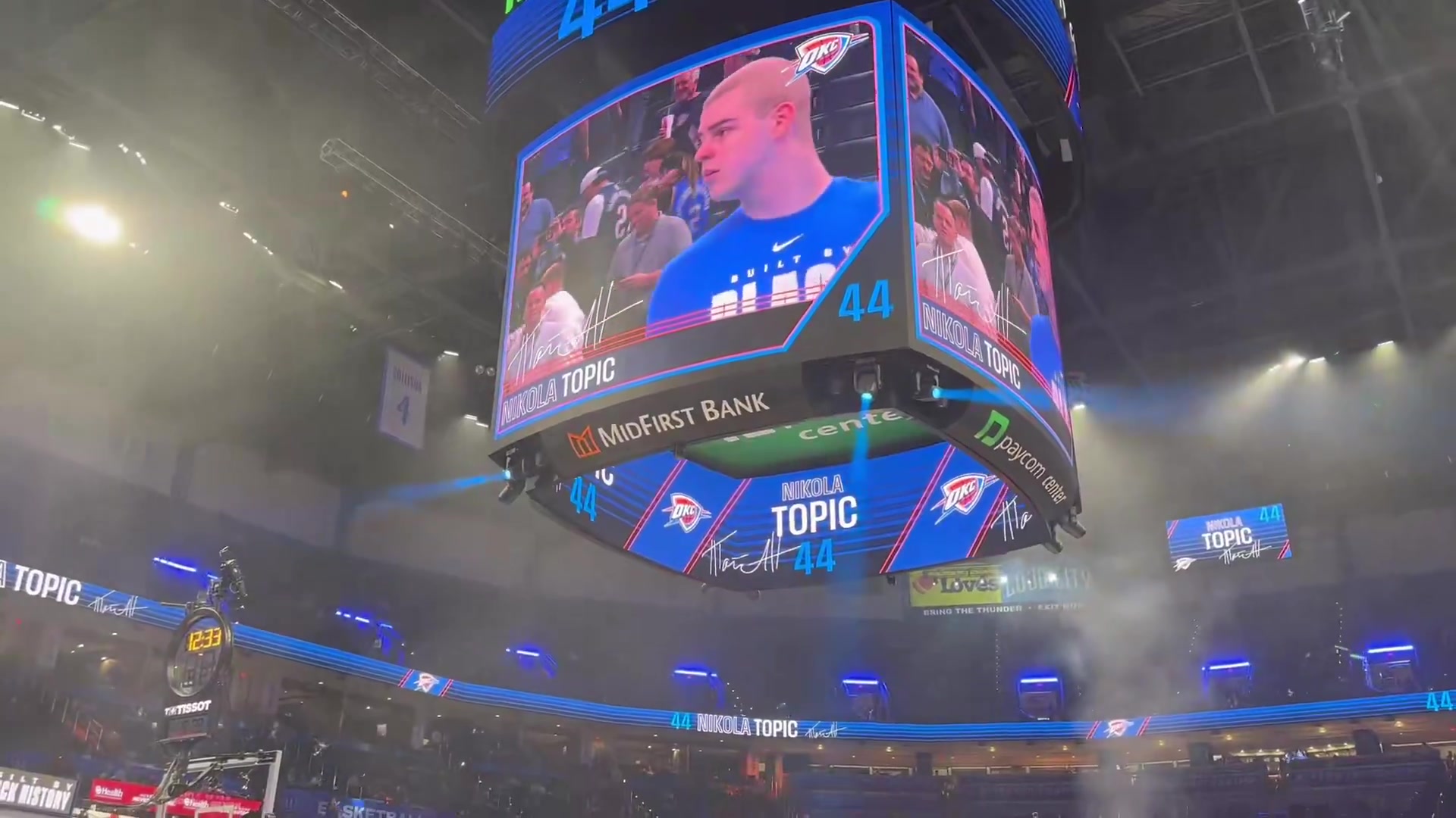 医学奇迹！雷霆去年12号秀托皮奇去年得睾丸癌，今天复出首秀！