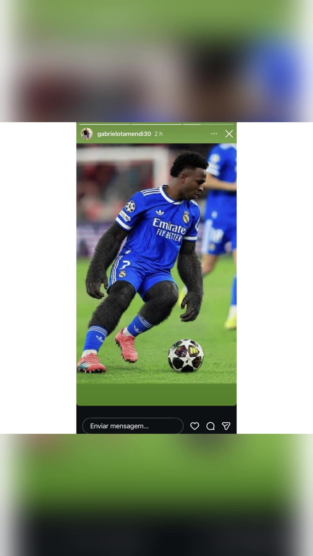 怒斥！赛前奥塔门迪的哥哥把维尼修斯P成猩猩