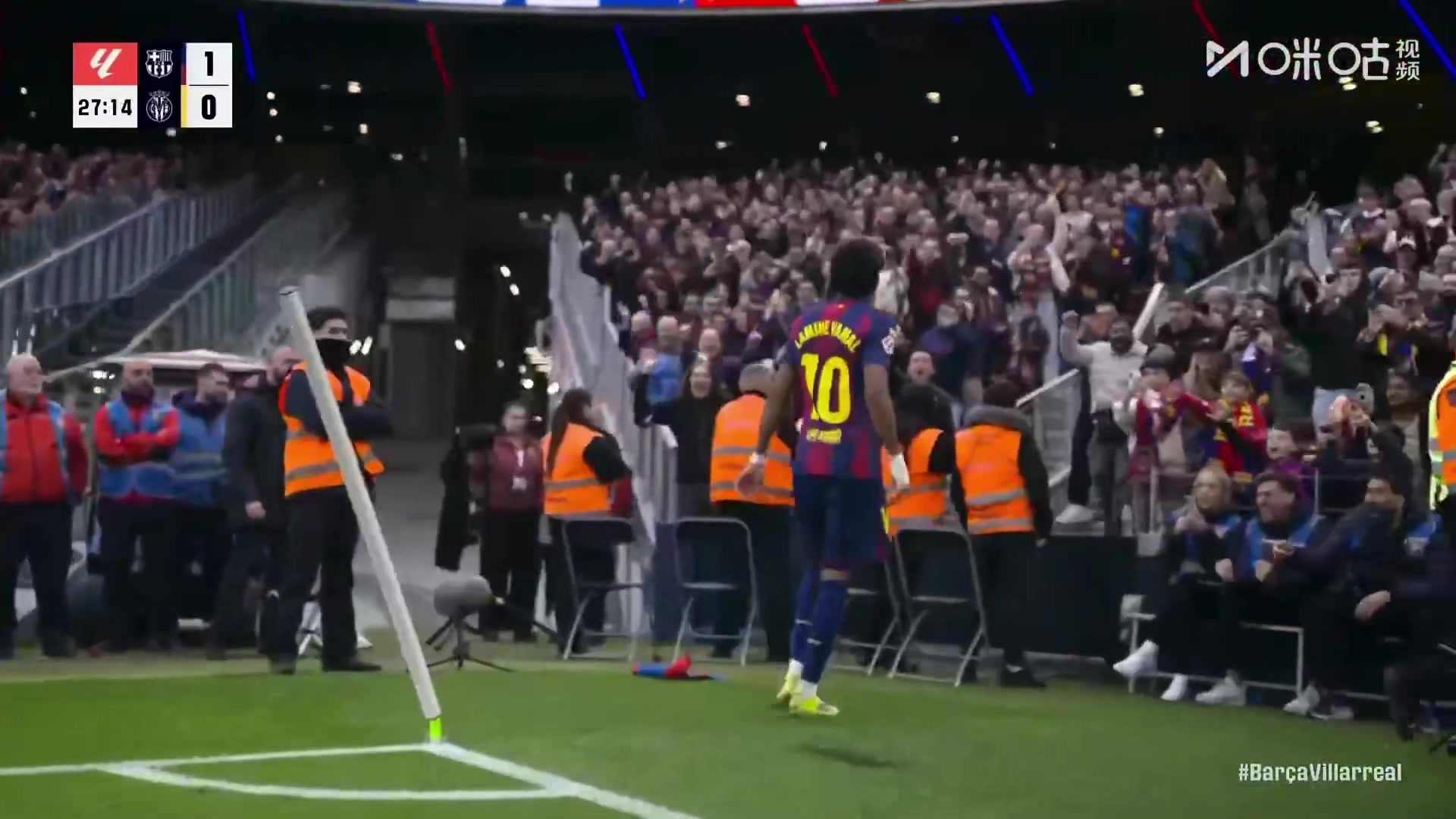 巴萨先拔头筹！费尔明直塞送助攻，亚马尔推射破门