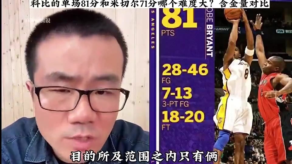 徐静雨此前：科比81分绝对实至名归，布克张伯伦都是刷数据！