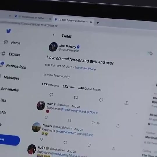 公开处刑！名场面：多赫蒂加盟热刺时被迫删除“永爱阿森纳”推文