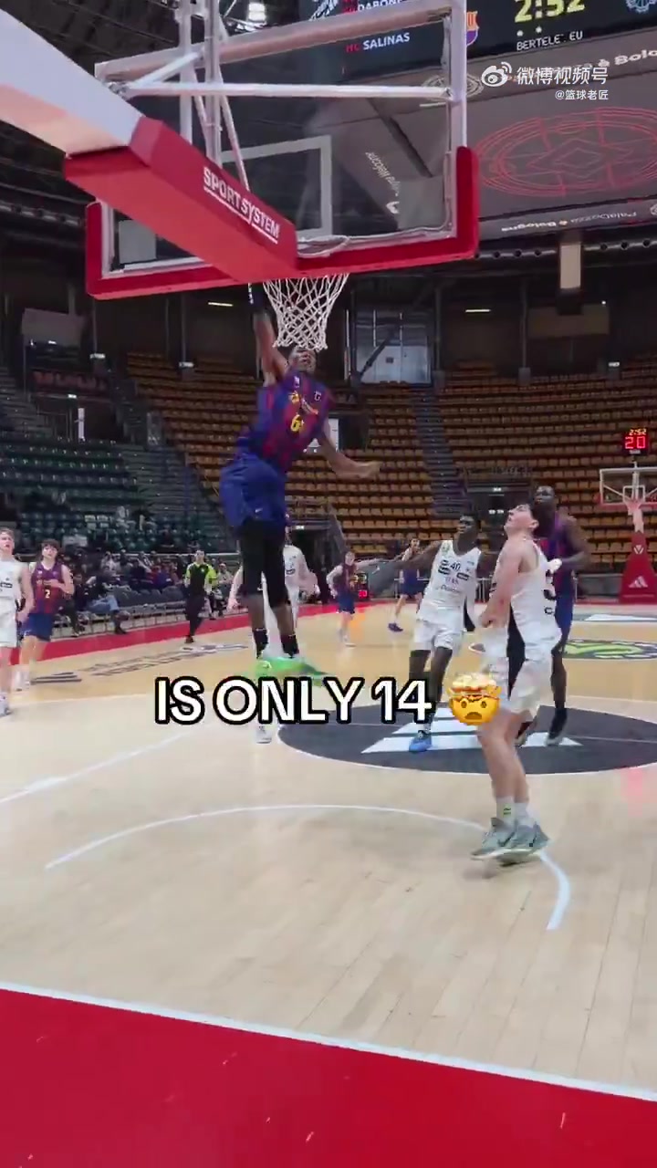 身体天赋炸裂！美媒：这14岁青少年 就像是文班和字母的结合体