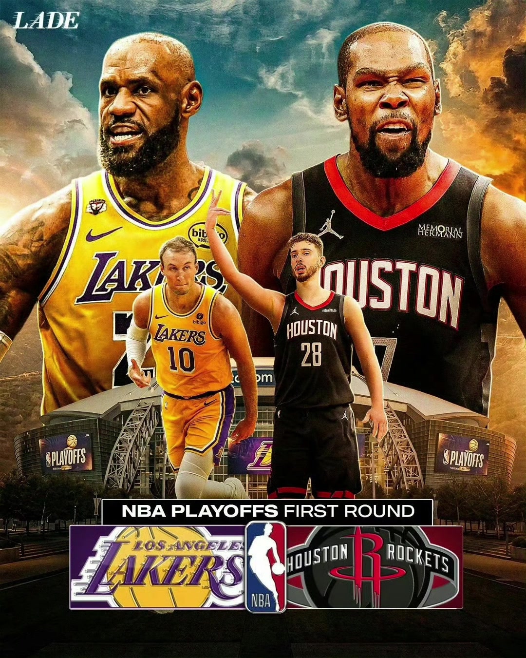 给我看笑了!湖人真是伤的没人了,连肯纳德都上了火湖大战海报