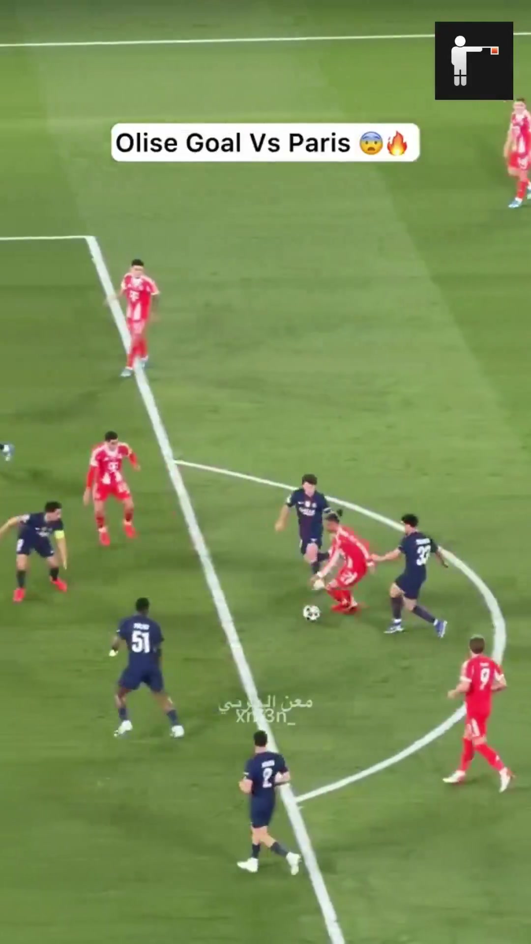 名场面？现场实拍：奥利塞被五名巴黎球员包围将球打进