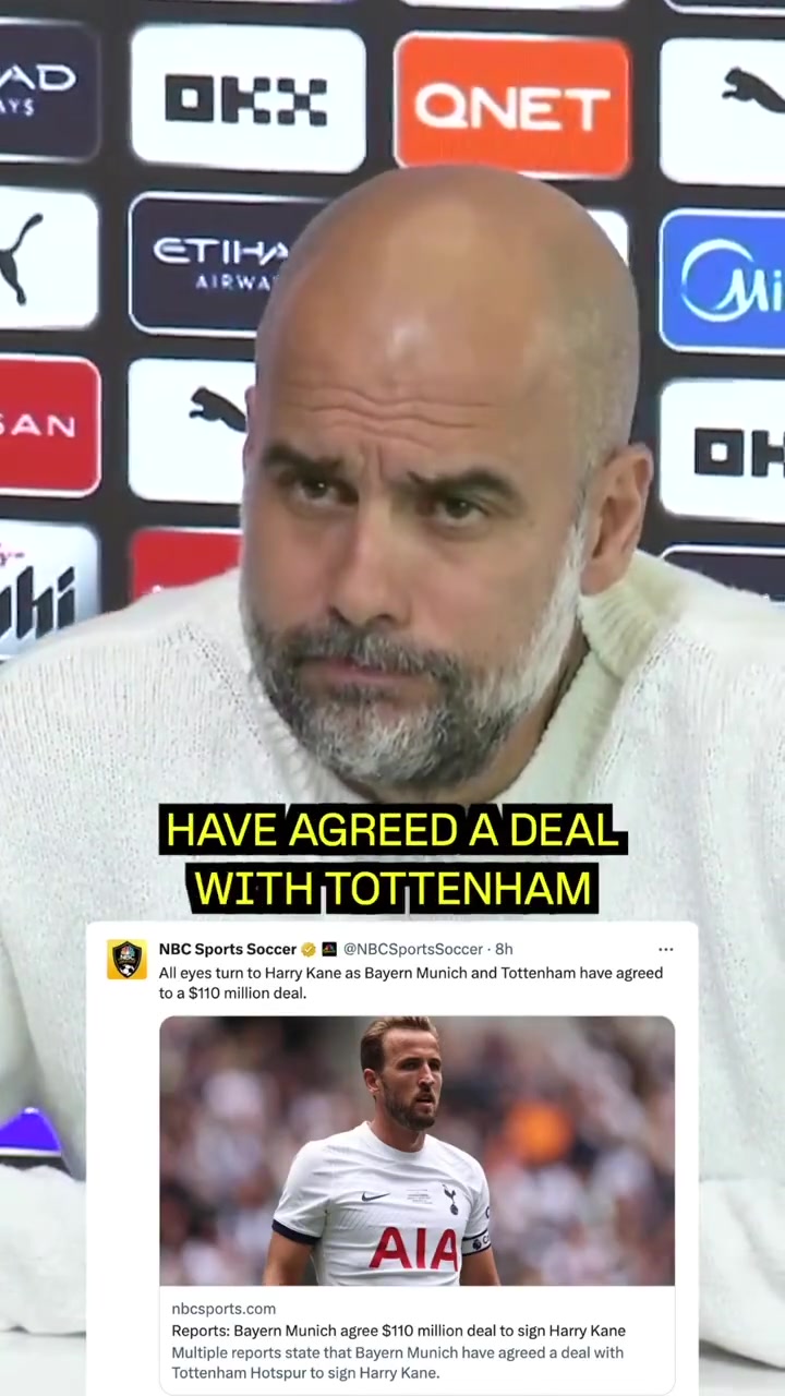 珠联璧合！名场面：瓜迪奥拉当年听到凯恩转会拜仁的反应！