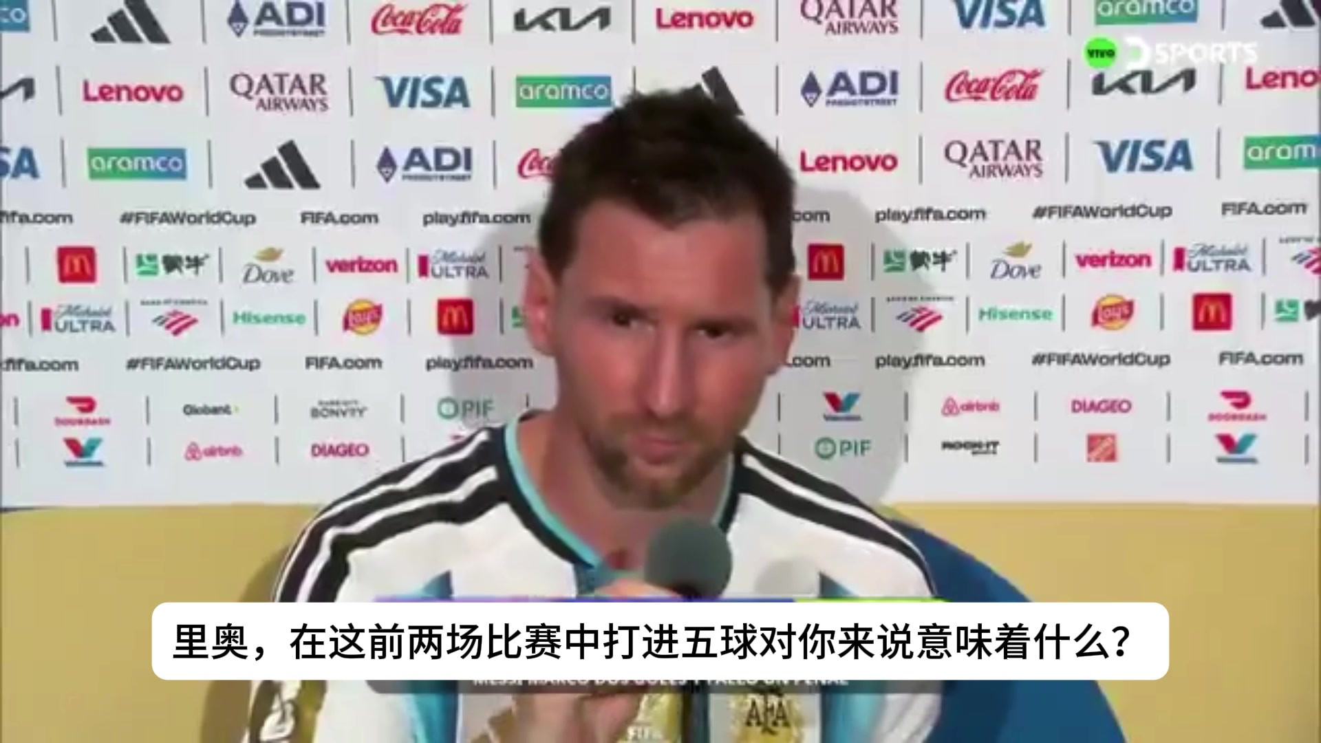 记者：两场比赛打进五球对你来说意味着什么？梅西全程没提进球