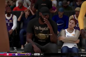 元素越来越丰富了，2K24中，詹姆斯现身WNBA场边观赛！