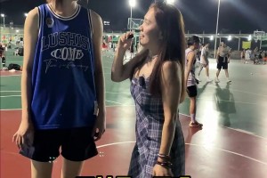 篮球场偶遇一位高个大学生妹 一问居然有1米88！打球三年