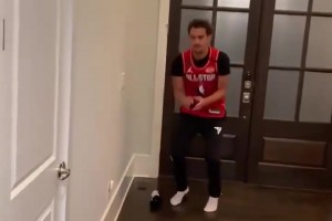 太无聊了！特雷杨此前疫情期间宅家举办三分大赛！20中19！