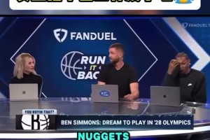路威已经笑疯了！女主播不小心把掘金队名nuggets说成n*ggas！
