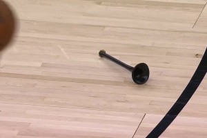 这？？突然飞来黑色物体，吓得戈贝尔抱头跳了起来&里德一脸懵逼