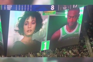 这都是谁啊？赛中大屏幕杰伦布朗猜明星游戏遭遇滑铁卢！