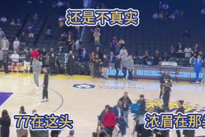 还是不真实...湖人主场，卢卡在这头，浓眉却到了那头