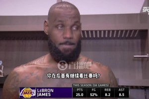 老詹：最后看到球队追到只差4分，自己却不能上场比赛，我很沮丧
