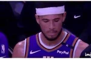 杜兰特伤退，太阳惨败39分，板凳上的布克也是相当迷茫啊