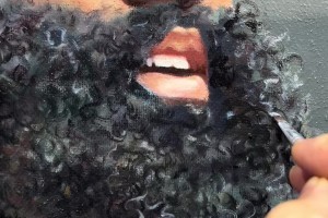 画家现场发挥绘画快船哈登画像 如果你是登蜜愿出多少购买？