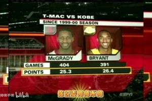 两大王牌！07年火箭湖人赛前，转播商放上了科比和麦迪的对比！