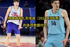 杨瀚森和9号秀扎克埃迪各项数据对比，静态天赋不如但有一手策应