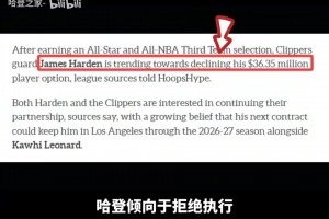 登卡绑定？哈登或许将留在洛杉矶，可能与小卡共同效力到27年！