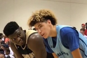 锡安VS三球的这场高中比赛当年全美直播，排面也是够了